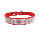 Crystal Glitter Rhinestone Dog Collar for Small Medium Pets  ourlum.com red XS 