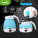 saengQ Travel Household Folding Kettle 600ml Portable Silicone Steel