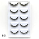 New Full 5 Pairs one box 3D Mink Hair False Eyelashes Natural Thick Long Eye Lashes Wispy Makeup Beauty Extension Tools H13  ourlum.com 5PairsE01  