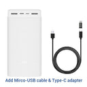 Xiaomi Power Bank 3 30000mAh PB3018ZM 3 USB Type C 18W Fast Charging Portable Mi Powerbank 30000 External Battery Poverbank  ourlum.com Add 2 in 1 cable Russian Federation 