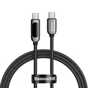 Baseus USB C Cable with Digital Display for iPhone15 Promax Fast Charging Type C Wire For  Samsung MacBook  ourlum.com 100W C To C Black 1m 