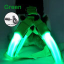 Luminous LED Dog Harness: Night Safety Nylon Collar & Light for Running  ourlum.com green XS 30-35cm 