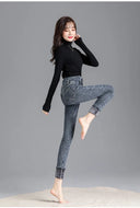 Thermal Winter Thick Fleece High-Waist Warm Skinny Jeans