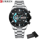 CURREN Stainless Steel Chronograph Watches: Modern Style for Men  ourlum.com silver box  