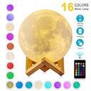 ZK20 LED Night Light 3D Print Moon Lamp 16 Colors Rechargeable Change Light Touch Remote LED moon light gift  ourlum.com   