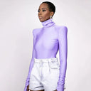 Purple Long Sleeve Women's Fitness Jumpsuit Gym Fashion Staple