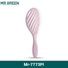 Green Scalp Massager Hair Brush - Detangle & Style with Ease