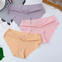 3 Pcs Seamless Ladies Ribbed Cotton Thong Women's Underwear