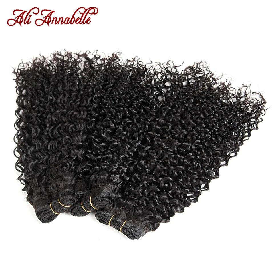 ALI ANNABELLE HAIR Brazilian Kinky Curly Human Hair Extensions - Premium Remy Weave Bundles  ourlum.com   
