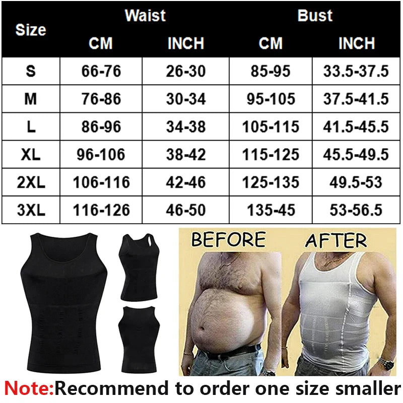 Men's Slimming Waist Trainer Vest - Tummy Control & Posture Support Shapewear