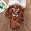 Cozy Winter Hooded Outerwear Set for Baby Boys and Girls  ourlum.com Brown 12M 