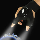 Night Light Waterproof Fishing Gloves with LED Flashlight