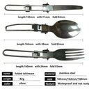 Stainless Steel Portable Folding Cutlery Set with Spork and Knife