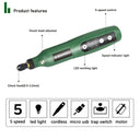 Cordless Grinder Electric Drill 5-Speed Adjustable Engraving Pen Cutting Polishing Drilling Rotary Tool With Dremel Accessories  ourlum.com   