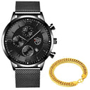 Elegant Stainless Steel Mesh Bracelet Watch for Gentlemen