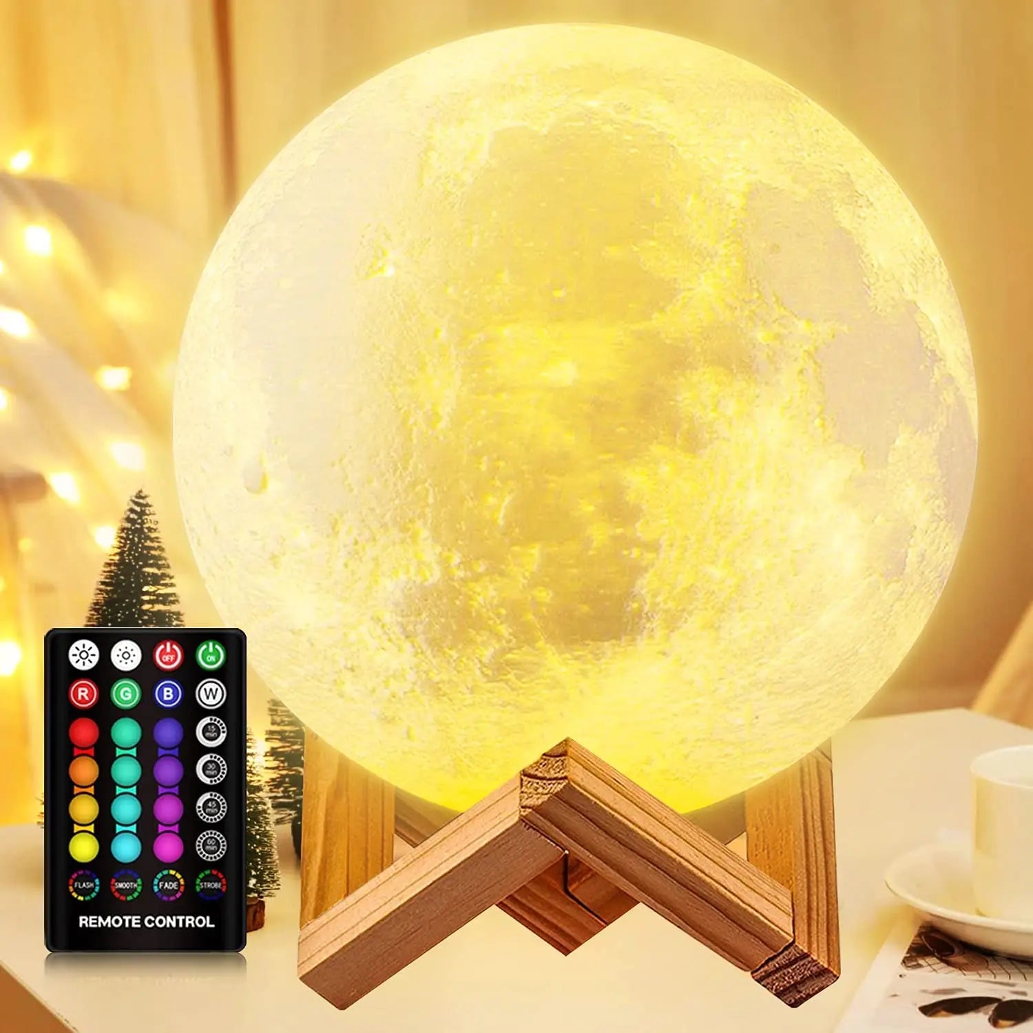 ZK30 Moon Lamp Kids Night Light Galaxy Lamp 16 Colors LED 3D Moon Light Touch Remote Control Rechargeable Gift for Girls Boys  ourlum.com   