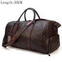 Big Capacity Genuine Leather Travel Bag For Men Women Stylish