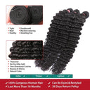 Peruvian Deep Wave Hair Bundle with HD Lace Closure Set