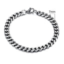 Chunky Stainless Steel Curb Chain Bracelet Men's Jewelry