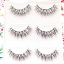 NEW 3D Mink Lashes Natural short Full Strip Lashes Transparent terrier Short Mink Lashes Style False Eyelashes  ourlum.com 3pairs KL03  