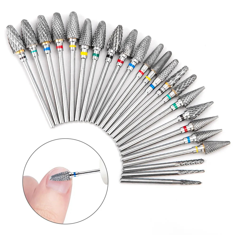 Nail Care Kit: Professional Tungsten Carbide Drill Bit Set for Manicure