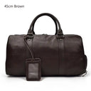 Natural Cowskin Travel Bags Waterproof Men's Leather Bag 55cm