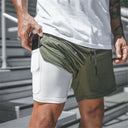 2025 Summer Running Shorts Men 2 in 1 Quick Dry Gym Shorts