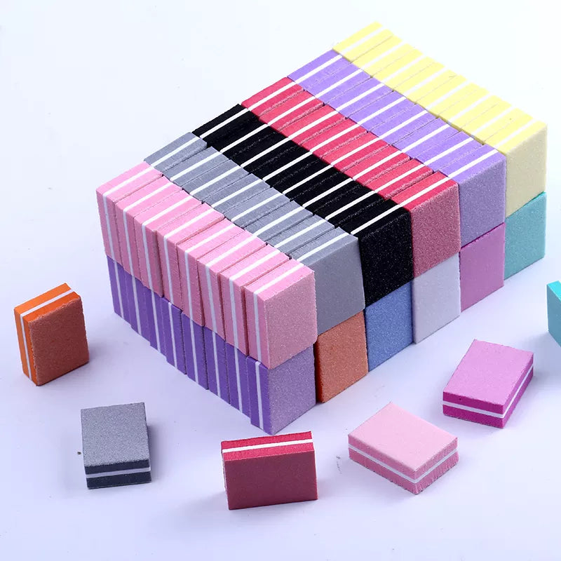 Dual-sided Colorful Sponge Nail File Blocks for Precise Manicure Care