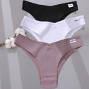 Brazilian Cotton Panties Set V Waist G-String Lingerie Set