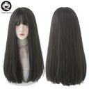 7JHHWIGS Light Brown Straight Wig Stylish Heat-Resistant