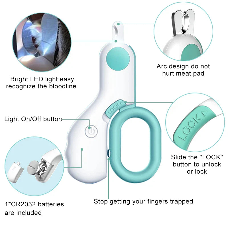 LED Professional Pet Nail Clipper: Precision Cutting, Durable Stainless Steel Blade  ourlum.com   