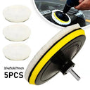 5Pcs 3/4/5/6/7 Inch Car Polish Pad Circle Soft Wool Waxing Buffing Pad Tool Kit  Auto Polishing Detailing Cleaning Goods  ourlum.com 6 inches  