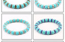 Blue Beaded Bracelet Charm Natural Stone Crystal Septa Stretch