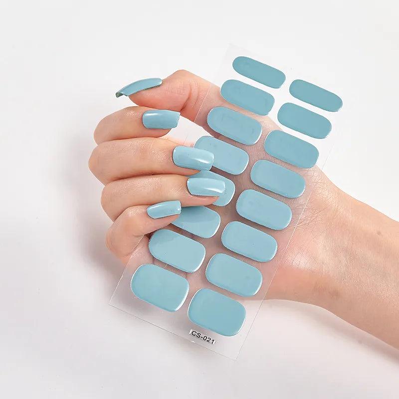 Nailart Sticker Pure Solid Color Self Adhesive Nail Sticker Nail Sticker set Nail Accesoires Nail Strips Full Beauty Adesivos  ourlum.com   