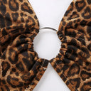 Leopard Print Halter Crop Top with Sequins Detail