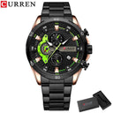 CURREN Stainless Steel Chronograph Watches: Modern Style for Men  ourlum.com rose black box  