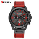 CURREN Chronograph Military Sport Watch: Stylish Waterproof Timepiece  ourlum.com black red CHINA 