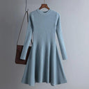 Knit Elegance Sweater Dress Chic A-Line Style for Women