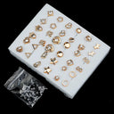 Women Acrylic Crystal Stud Earrings Set: Trendy Small Studs for Fashionable Women  ourlum.com   