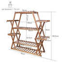 8 Tier Tall Large Capacity Wood Plant Stand for Balcony