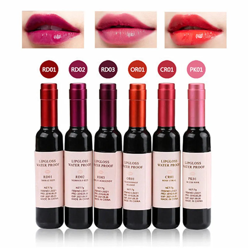 New Arrival Wine Red Korean Style Lip Tint Baby Pink Lip For Women Makeup Liquid Lipstick Lip gloss red lips Cosmetic Hot  ourlum.com   