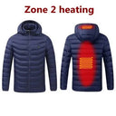 Men 9 Areas Heated Jacket USB Winter Electric Heating Coat