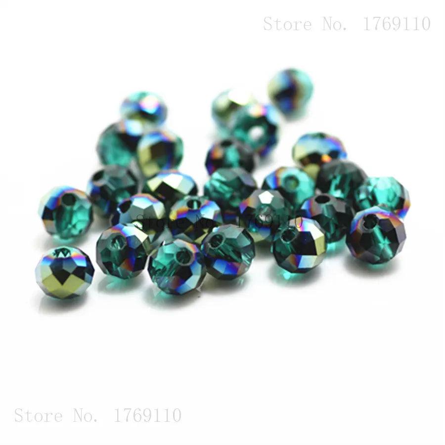 Isywaka Light Blue Crystal Glass Beads - 4*6mm Rondelle Spacer Beads for Jewelry Making  ourlum.com   