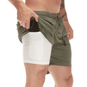 2025 Summer Running Shorts Men 2 in 1 Quick Dry Gym Shorts