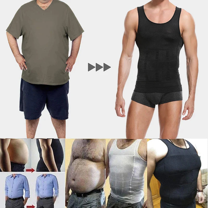 Men's Slimming Compression Shirt - Body Shaper for Abs & Gynecomastia Support