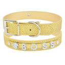 Custom Rhinestone Dog Collar with Personalized Name Plate  ourlum.com Gold XS 20-26cm United State