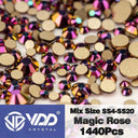 Crystal Gold Mix Size Flatback Rhinestones for DIY Nail Art  ourlum.com Magic Rose Mix Size(1440Pcs) 