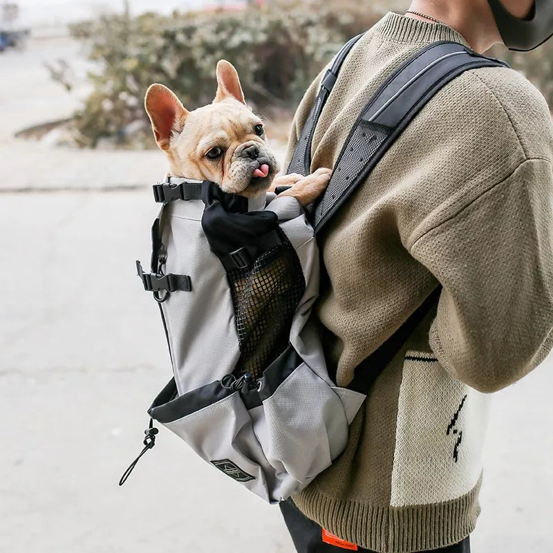 Outdoor Dog Backpack: Breathable French Bulldog Carrier for Medium Dogs  ourlum.com   