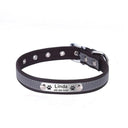 Reflective Leather Personalized Dog Collar with Custom Engraved ID Tag  ourlum.com brow XS Neck 20-26 cm United State