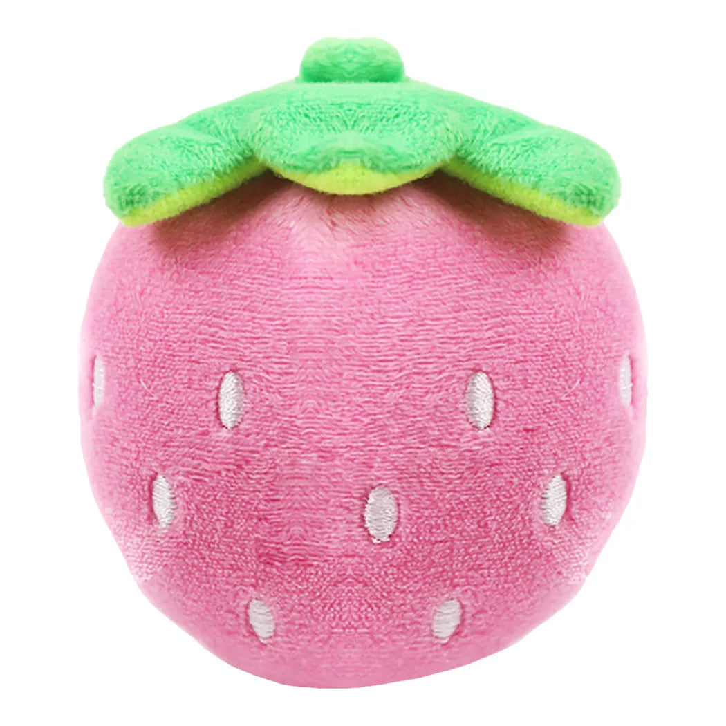 Cute Strawberry Cartoon Dog Squeaky Pet Toy - Fun Plush Puzzle Chew Toy  ourlum.com   